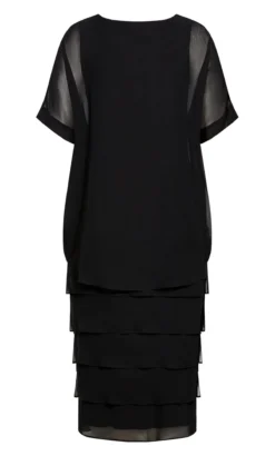 Avenue Black Tiered Midi Dress 7 Avenue Black Tiered Midi Dress -Bold Fit Store 215981BLACK 4
