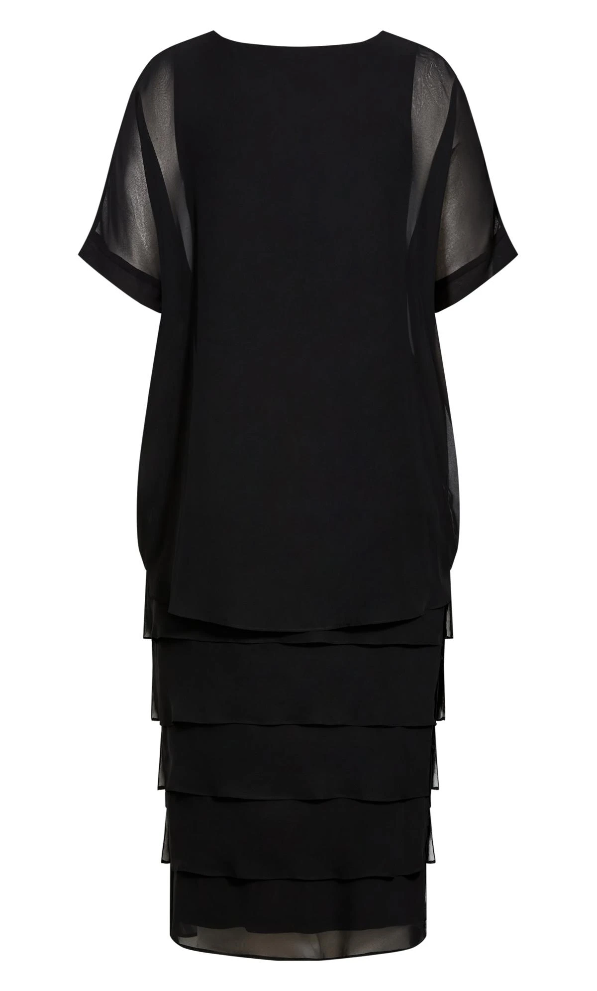 Avenue Black Tiered Midi Dress 4 Avenue Black Tiered Midi Dress - Image 4