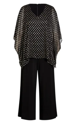 Avenue Black & Gold Polka Dot Cape Sleeve Blouse 10 Avenue Black & Gold Polka Dot Cape Sleeve Blouse -Bold Fit Store 215986BLACK 5