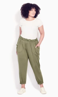Evans Khaki Green Cuffed Joggers