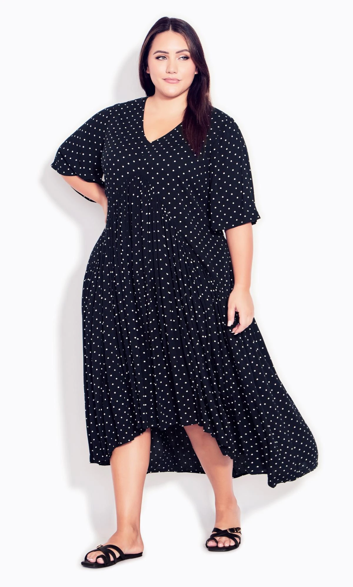 Avenue Black Polka Dot Midi Dress 1 Avenue Black Polka Dot Midi Dress