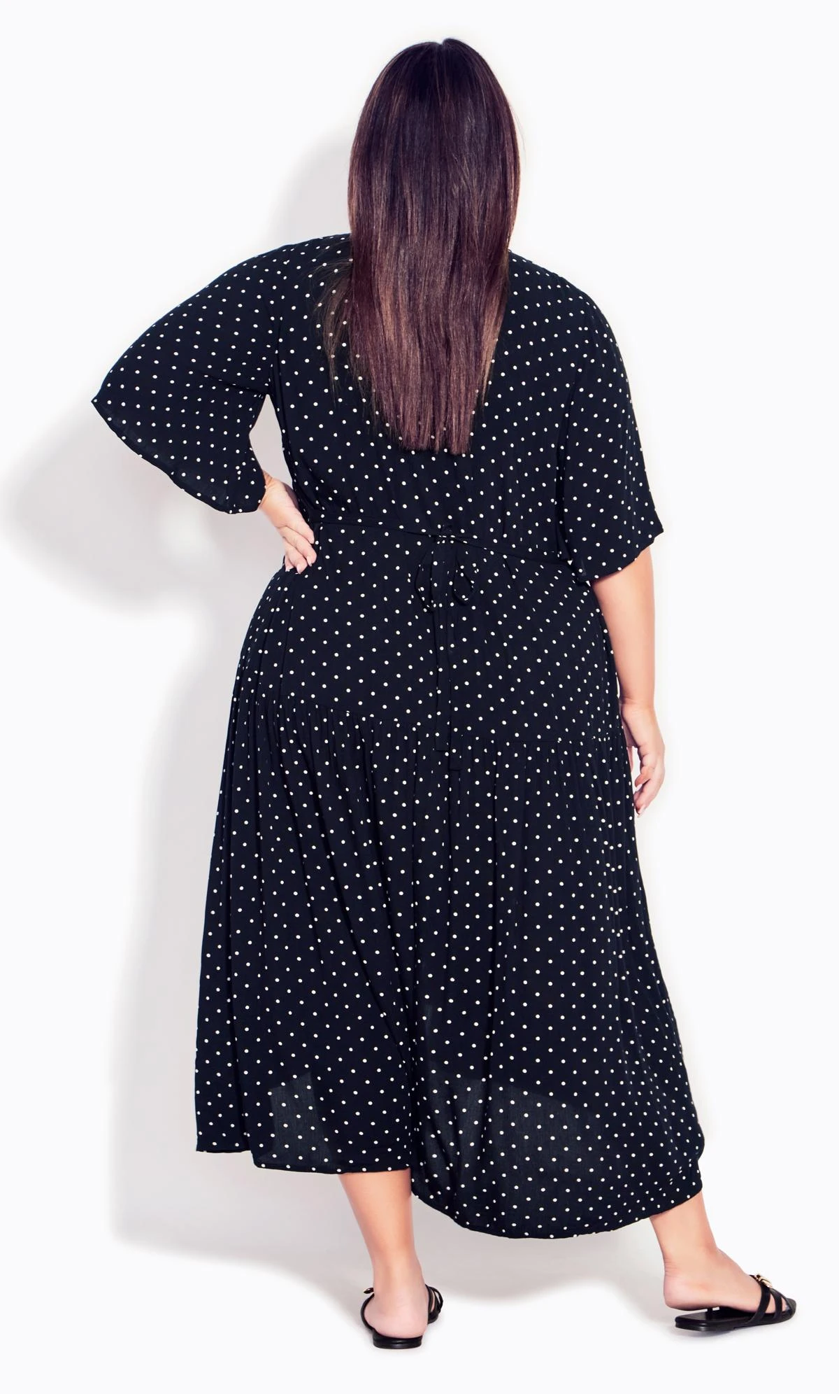 Avenue Black Polka Dot Midi Dress 3 Avenue Black Polka Dot Midi Dress - Image 3