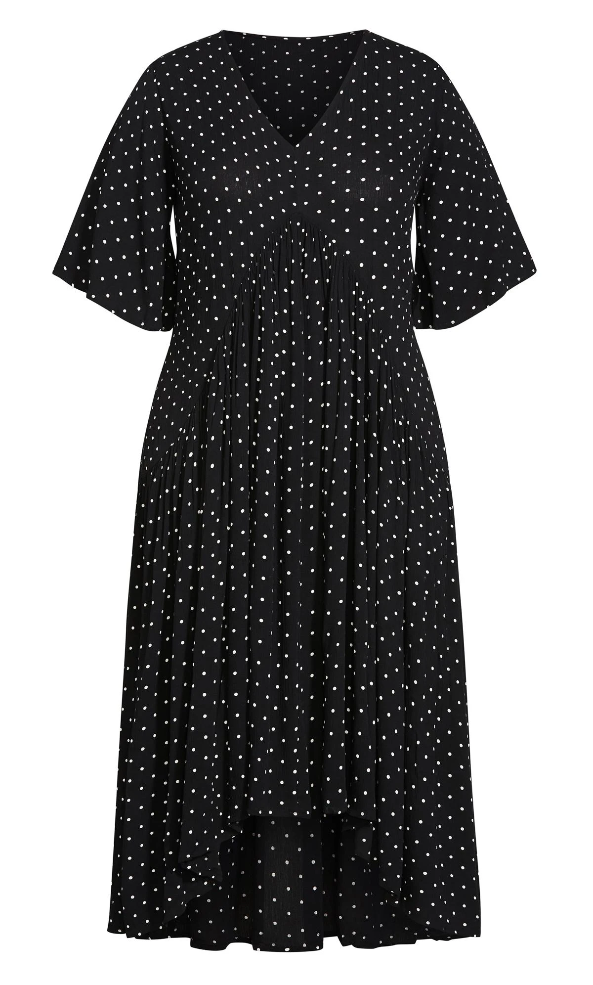 Avenue Black Polka Dot Midi Dress 4 Avenue Black Polka Dot Midi Dress - Image 4