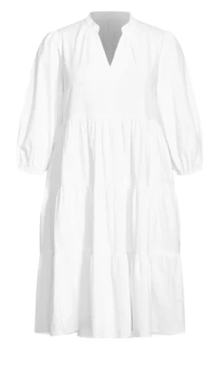 Evans White Rena Midi Dress -Bold Fit Store 216075WHITE 3