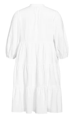 Evans White Rena Midi Dress -Bold Fit Store 216075WHITE 4