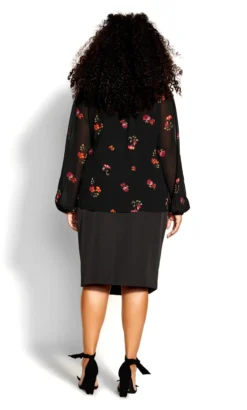 City Chic Black Floral Blouse -Bold Fit Store 216113PETITEBLOOM 4