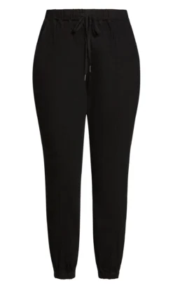 City Chic Black Drawstring Cuffed Trousers -Bold Fit Store 216131BLACK 4