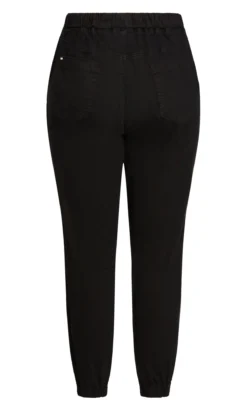 City Chic Black Drawstring Cuffed Trousers -Bold Fit Store 216131BLACK 5