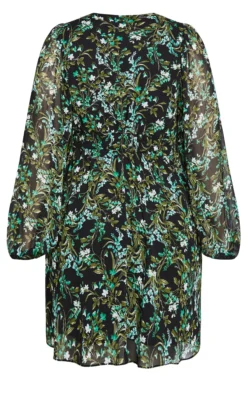 City Chic Black & Green Paisley Wrap Dress -Bold Fit Store 216142BLKPRETTYBELLS 5