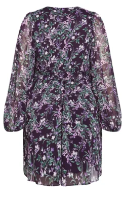 City Chic Purple Floral Long Sleeve Wrap Dress 11 City Chic Purple Floral Long Sleeve Wrap Dress -Bold Fit Store 216142PETUNIAPRETTYBELLS 6