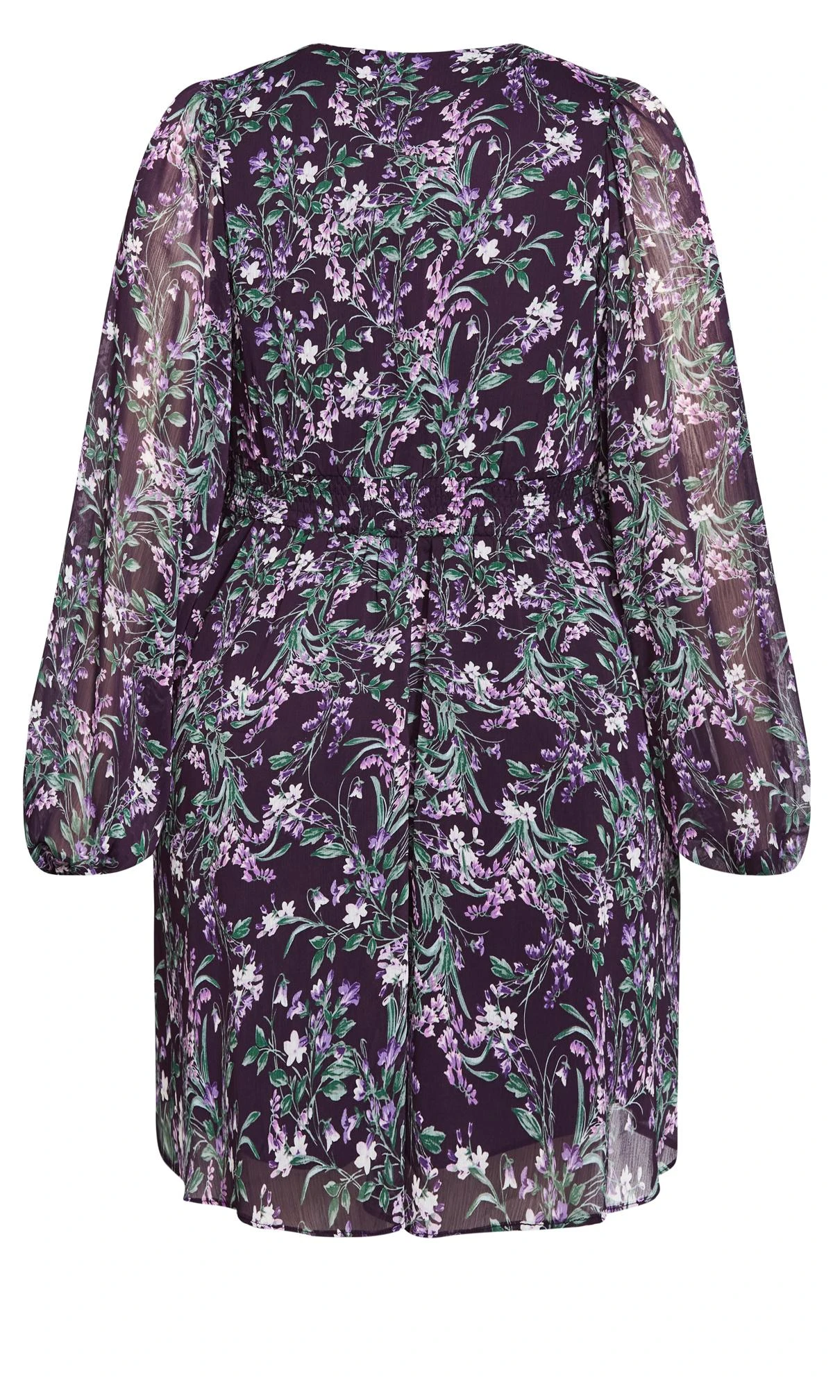 City Chic Purple Floral Long Sleeve Wrap Dress 6 City Chic Purple Floral Long Sleeve Wrap Dress - Image 6
