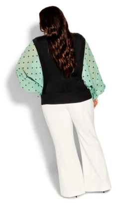 City Chic Black & Green 2 In 1 Jumper Shirt 9 City Chic Black & Green 2 In 1 Jumper Shirt -Bold Fit Store 216146BLKSAGESPOT 4