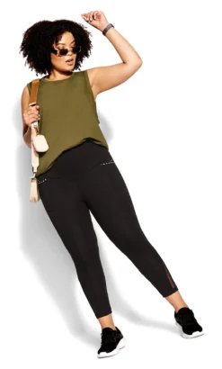 City Chic CCX Khaki Green Sleeveless Top -Bold Fit Store 216183KHAKI 2