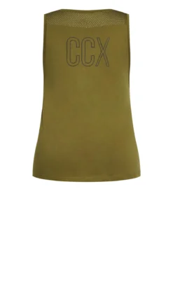 City Chic CCX Khaki Green Sleeveless Top -Bold Fit Store 216183KHAKI 6