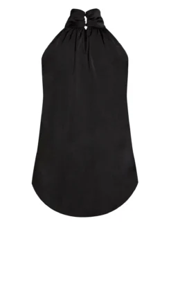 City Chic Black Halterneck Satin Top -Bold Fit Store 216212BLACK 6