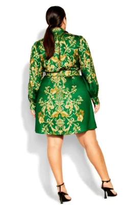 City Chic Green Gabriella Dress 7 City Chic Green Gabriella Dress -Bold Fit Store 216215GREENGOLDROYALTY 3