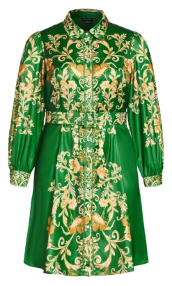 City Chic Green Gabriella Dress 8 City Chic Green Gabriella Dress -Bold Fit Store 216215GREENGOLDROYALTY 4