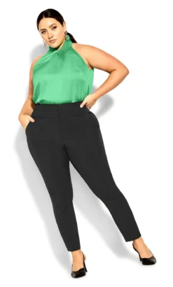 City Chic Black Tapered Trouser -Bold Fit Store 216219BLACK 3