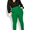City Chic Apple Green Straight Leg Trousers