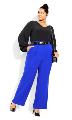 City Chic Black Balloon Sleeve Top -Bold Fit Store 216283BLACK 2