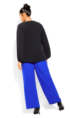 City Chic Black Balloon Sleeve Top -Bold Fit Store 216283BLACK 4