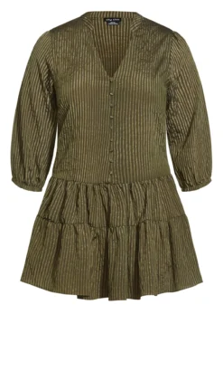 City Chic Green Sofia Tunic -Bold Fit Store 216295OLIVEJACQUARD 5