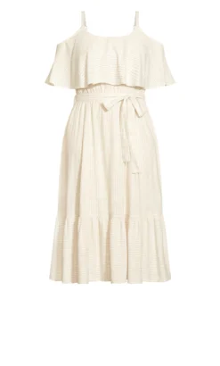 Avenue Neutral Nova Stripe Midi Dress -Bold Fit Store 216520NATURALSTRIPE 4