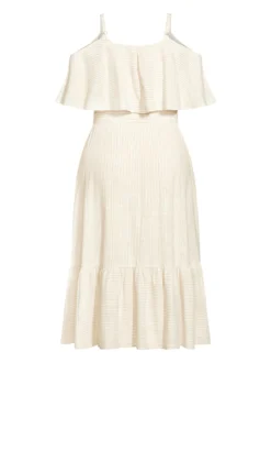 Avenue Neutral Nova Stripe Midi Dress -Bold Fit Store 216520NATURALSTRIPE 5