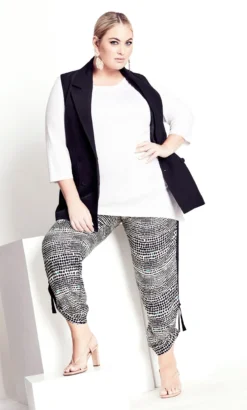 City Chic Manon Baptiste White Spotibel Trouser -Bold Fit Store 216691SPOTIBEL 2