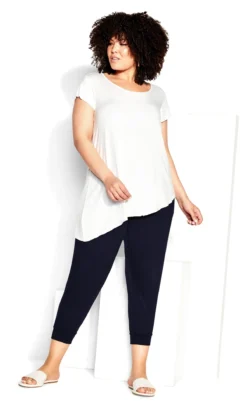 Avenue Zim & Zoe Navy Bamboo Crop Pant