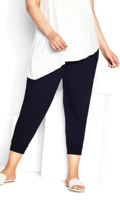 Avenue Zim & Zoe Navy Bamboo Crop Pant -Bold Fit Store 216774NAVY 4