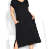 City Chic Zim & Zoe Black T-Shirt Midi Dress