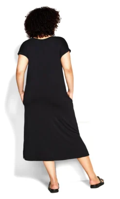 City Chic Zim & Zoe Black T-Shirt Midi Dress -Bold Fit Store 216779BLACK 4