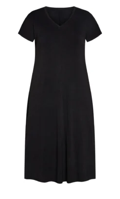 City Chic Zim & Zoe Black T-Shirt Midi Dress -Bold Fit Store 216779BLACK 5