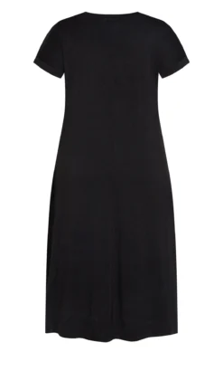 City Chic Zim & Zoe Black T-Shirt Midi Dress -Bold Fit Store 216779BLACK 6