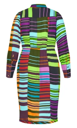 City Chic Multi Bridget Dress -Bold Fit Store 216859POPSTRIPE 4