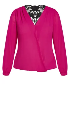 City Chic Pink Wrap Top -Bold Fit Store 216967SANGRIA 5