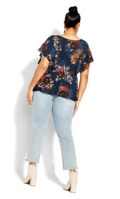 City Chic Navy Adrianna Top -Bold Fit Store 217046NAVYFLTWIST 3