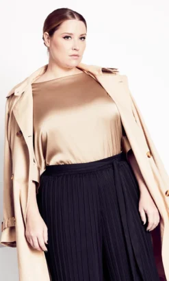 City Chic Refinity Brown Brooklyn Top