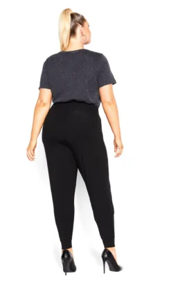 City Chic Black Straight Leg Wrapover Trousers -Bold Fit Store 217101BLACK 4