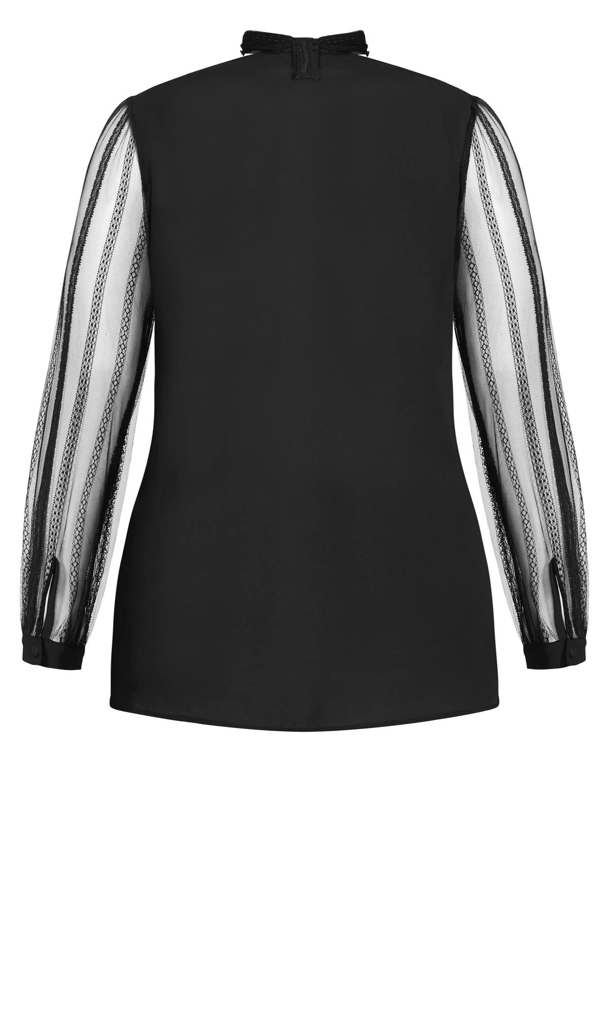City Chic Black Sheer Sleeve Blouse 9 City Chic Black Sheer Sleeve Blouse - Image 9