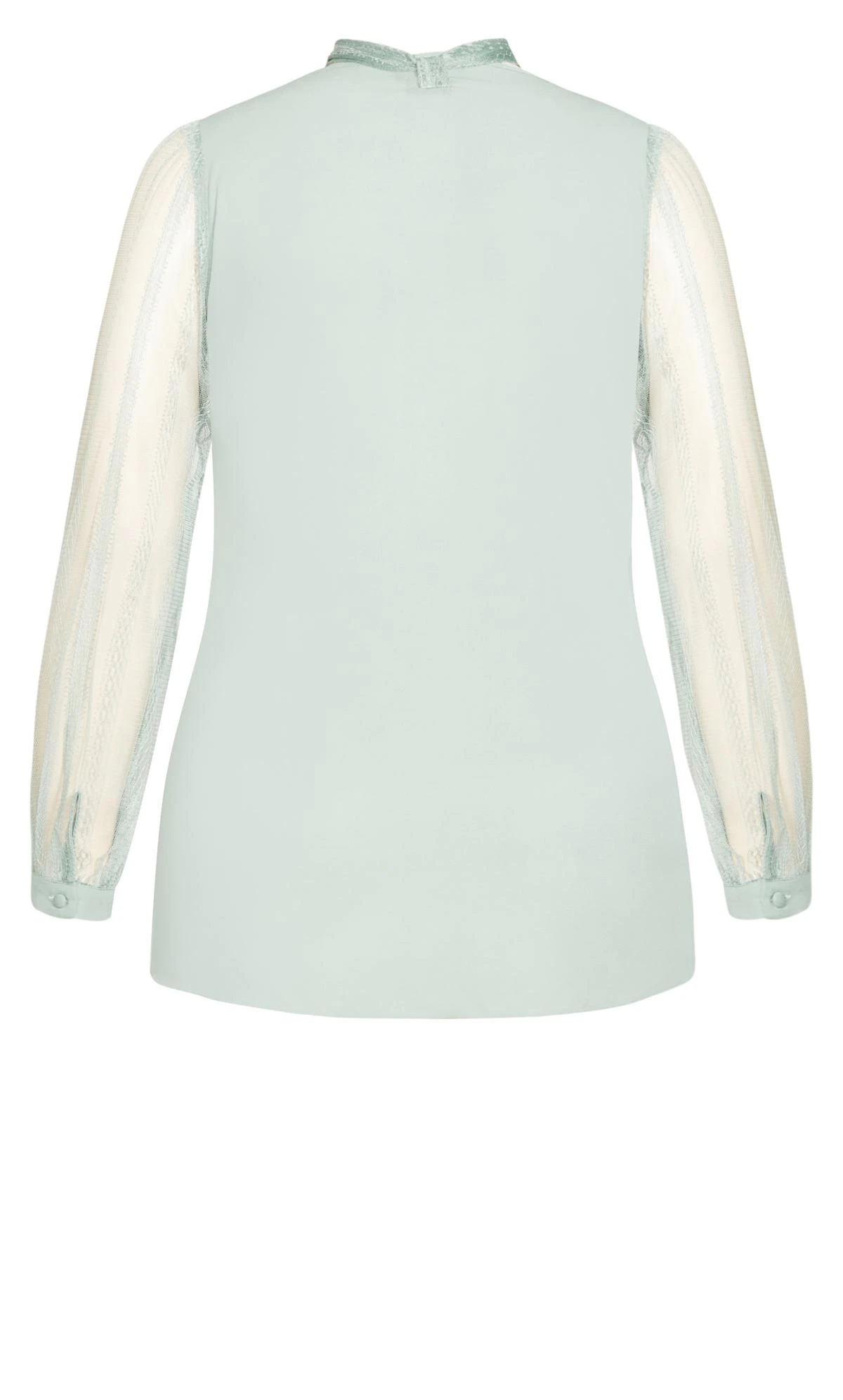 City Chic Mint Green Mesh Balloon Sleeve Top 6 City Chic Mint Green Mesh Balloon Sleeve Top - Image 6