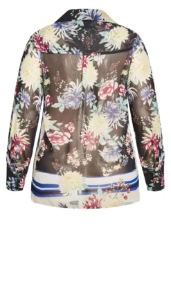 City Chic Black Floral Print Shirt -Bold Fit Store 217153BLKFESTIVALB 6