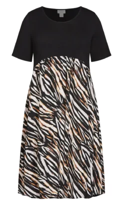 City Chic Navabi Black Animal Print Midi Dress -Bold Fit Store 217206WILDATHEART 4