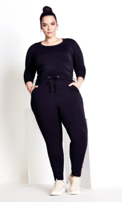 City Chic Navabi Black Joggers -Bold Fit Store 217275BLACK 4