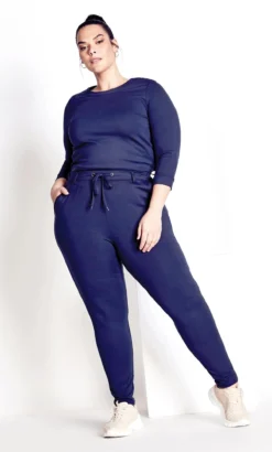 City Chic Amber & Vanilla Navy Jogging Pant