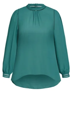 City Chic Green Kiss Me Quick Shirt -Bold Fit Store 217520ALPINE 6