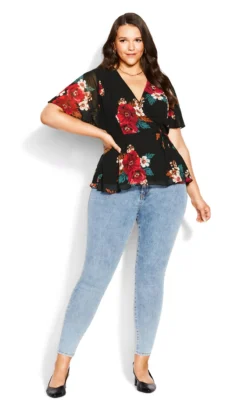 City Chic Black Valencia Top