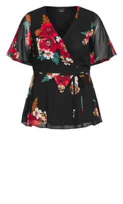 City Chic Black Valencia Top -Bold Fit Store 217524BLKPOPPYPLAY 5