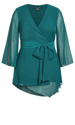 City Chic Salpine Green Wrap Top -Bold Fit Store 217575ALPINE 5